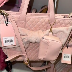 Juicy Couture Velvet Pink Quilted Women's Bag